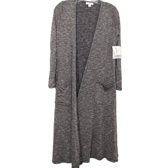 LuLaRoe Fleece Lined Sarah Heather Gray Long Cardigan Sweater Duster Size Small - Picture 1 of 10